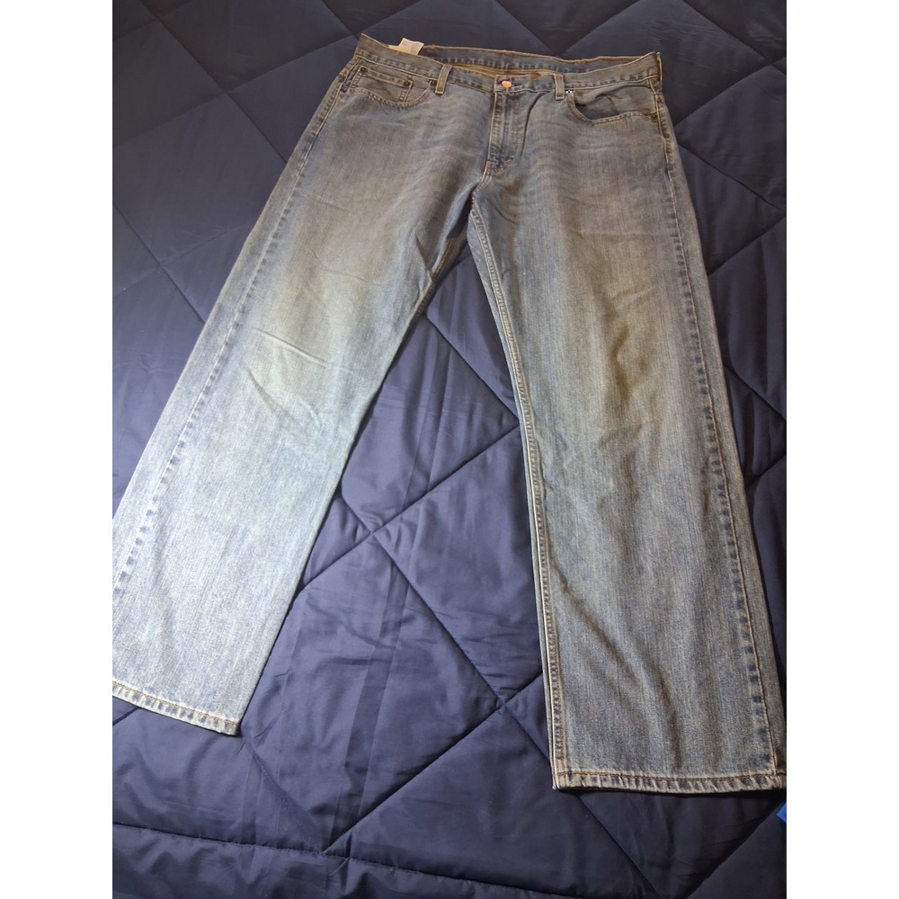 Levis 569 Loose Straight Jeans Mens 38x32 Light Wash Denim Blue 569-0125